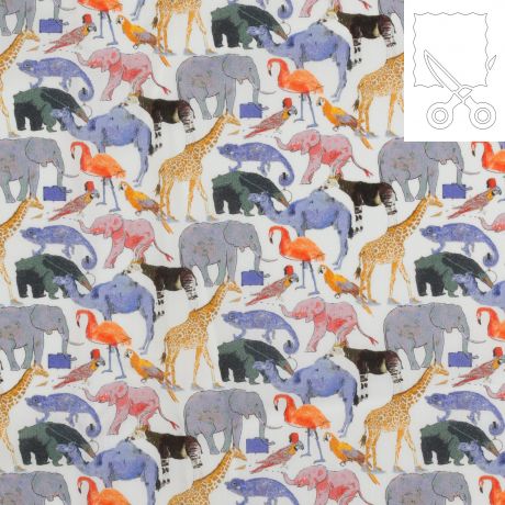 Coupon tissu Liberty Tana Lawn queue for the zoo 190 cm