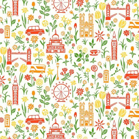 Tissu Liberty Fabrics Patch London Parks Summer in the City