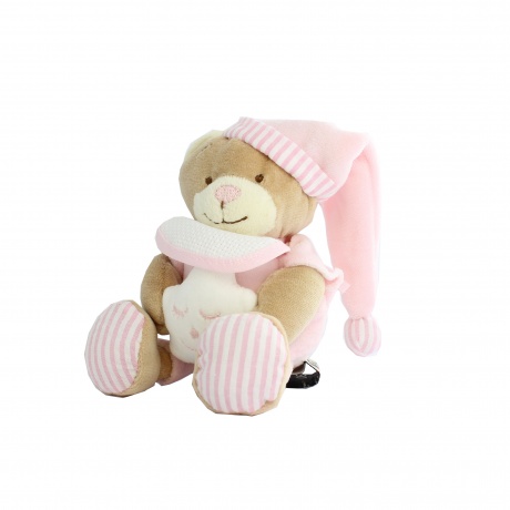 Doudou ours toile rose