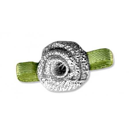 Fleur moyen modèle x 10 argent/vert