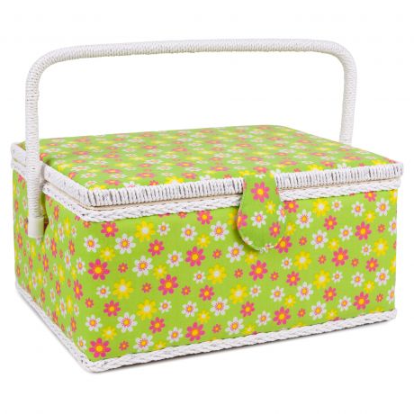 Boite  couture vert fleur orange