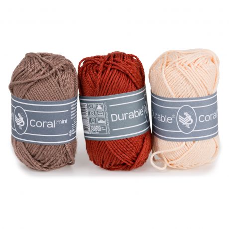 Lot de 3 pelotes coton Durable Coral mini de 20grs