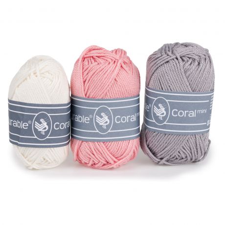 Lot de 3 pelotes coton Durable Coral mini de 20grs