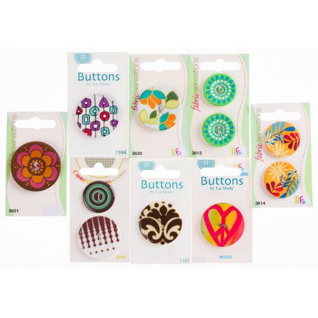 Assortiment de 15 cartes de boutons