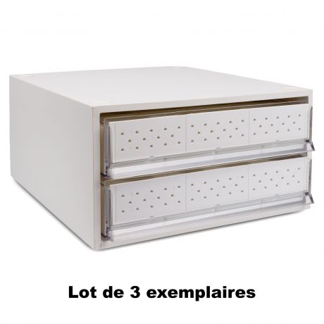 Meuble bouton 2 tiroirs x 3 caissons