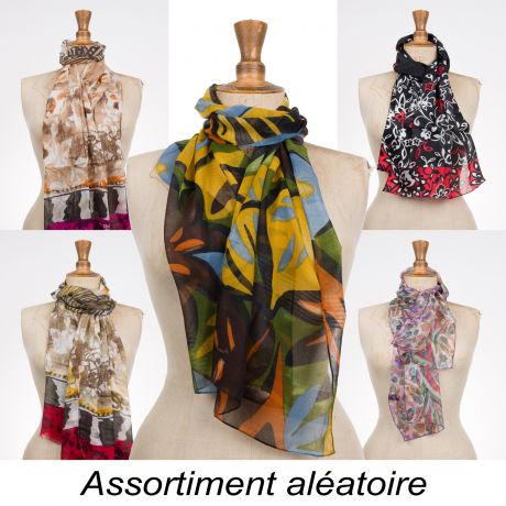 Assortiment d'écharpes d'été x 5 pièces