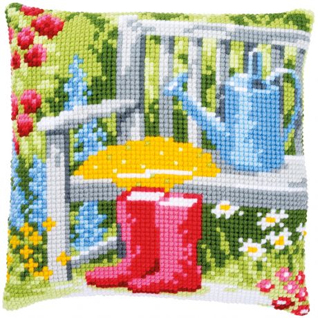 Kit coussin au point de croix mon jardin