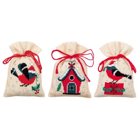 Bag kit christmas bird and house set de 3