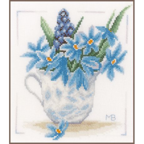 Kit au point compt fleurs bleus 