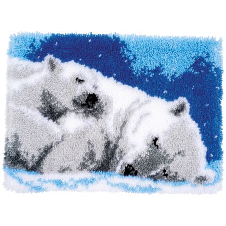Kit tapis au point nou ours polaire 53x39