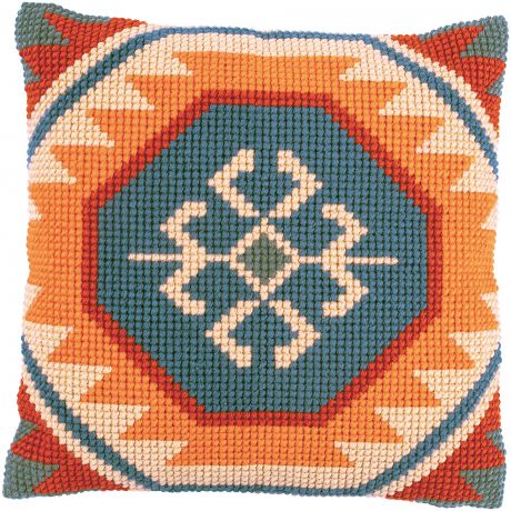 Kit coussin au point de croix motifs kelim