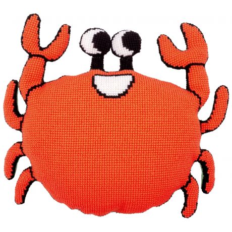 Kit coussin crabe au point de croix avec dos