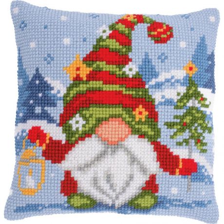 Kit coussin au point de croix gnomes de Nol