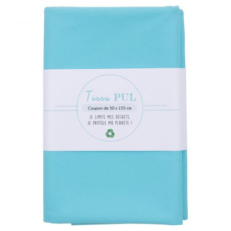 Coupon tissu pul imperméable turquoise 50x155 cm