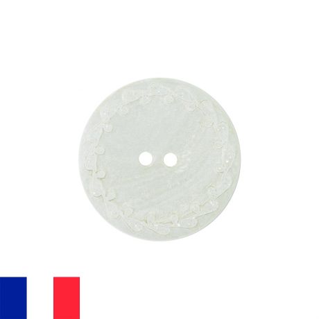Bouton nacre river shell 12mm blanc