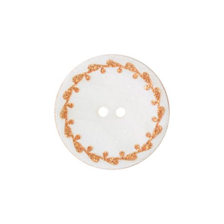 Bouton nacre river shell 18mm orange