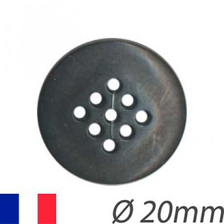 Bouton noir  broder 9 trous