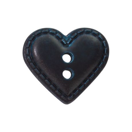 Bouton enfant coeur façon cuir