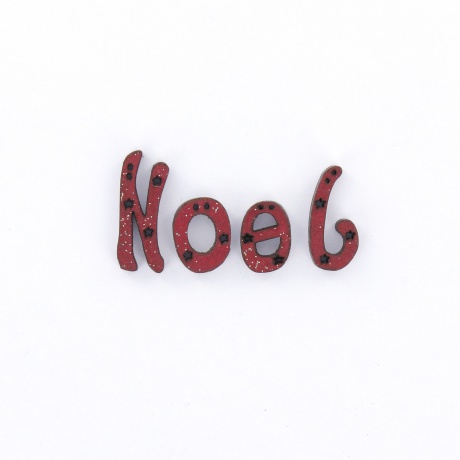 Sujet en bois Nol rouge