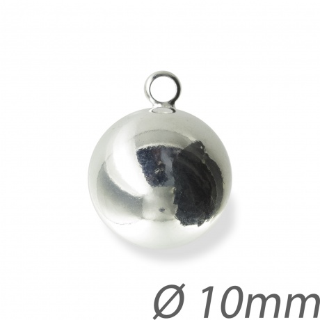 Pendentif boule 10mm anneau 2,5mm