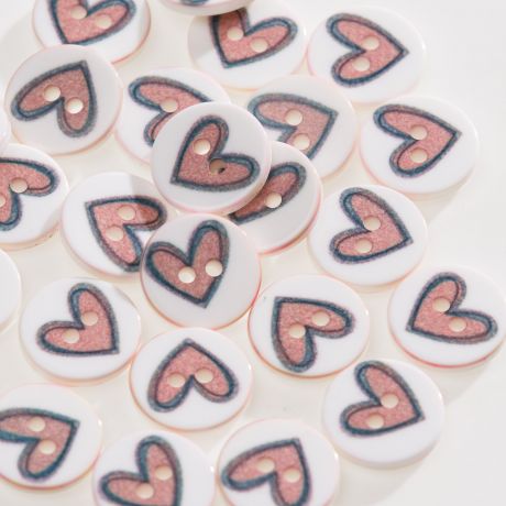 Bouton coeur � trous