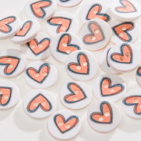 Bouton coeur � trous