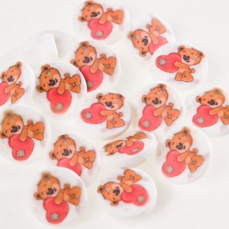 Bouton enfant ours c�ur