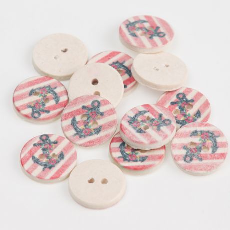 Bouton enfant ancre marine