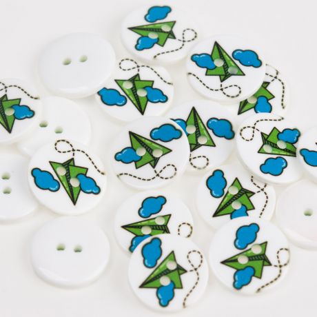 Bouton enfant avion en papier