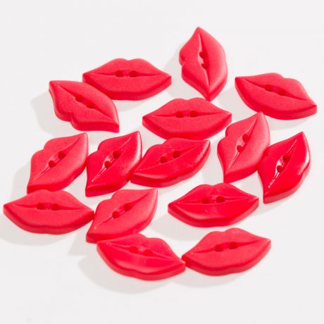 Bouton petite bouche rouge � trou