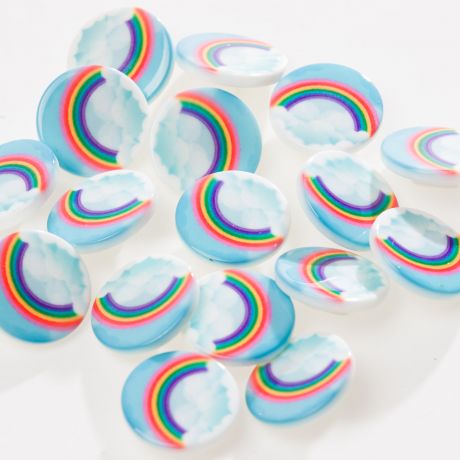 Bouton enfant arc en ciel