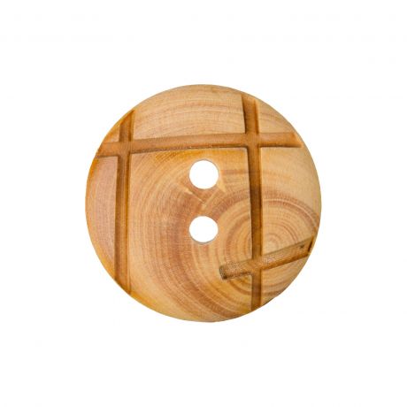 Bouton bois de buis quadrillé