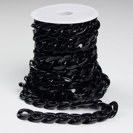 Chaine maillon plastique aspect mtal noir de 4,50m