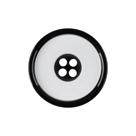 Bouton blanc contour noir