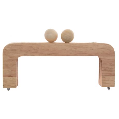 Fermoir rectangulaire en bois naturel