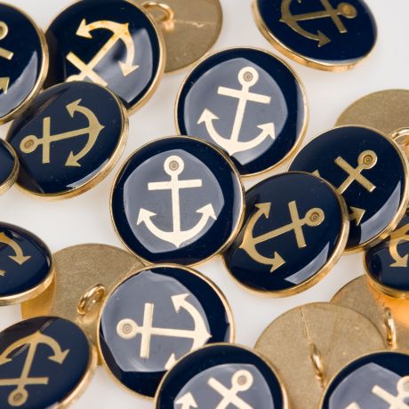 Bouton ancre marine