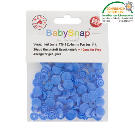 Bouton pression plastique BabySnap rond bleu