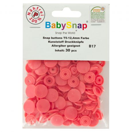 Bouton pression plastique BabySnap rond rose