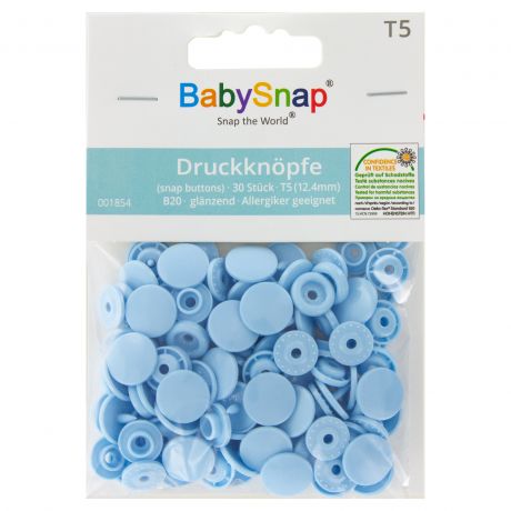 Bouton pression plastique BabySnap bleu layette