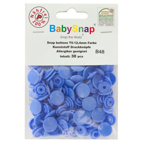 Bouton pression plastique BabySnap rond bleu