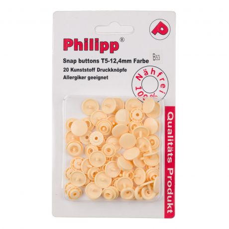 Bouton pression plastique BabySnap® rond saumon