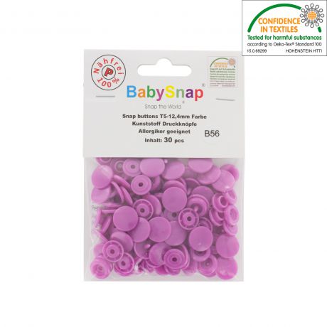 Bouton pression plastique BabySnap rond lilas