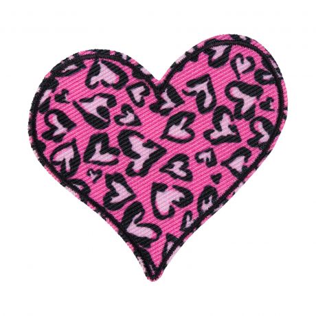 Thermocollant cœur rose léopard