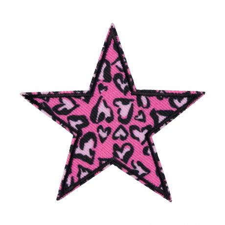 Thermocollant étoile rose léopard