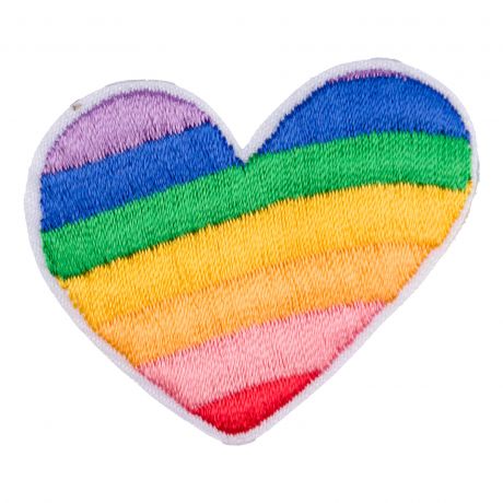 Thermocollant autocollant coeur arc en ciel - LGBT arc en ciel