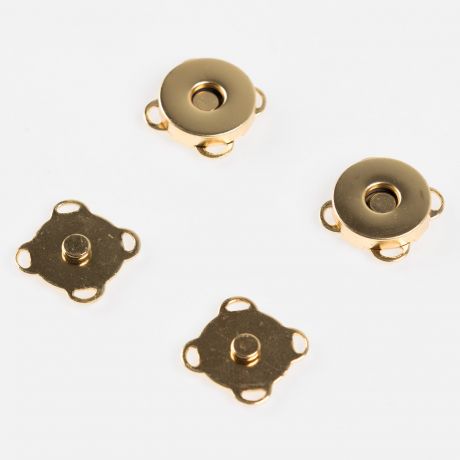 Bouton fermoir aimanté à coudre 14mm doré (2u x 3 cartes)