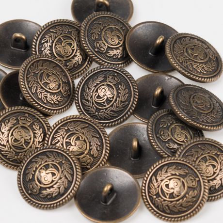 Bouton mtal bomb armoirie  queue