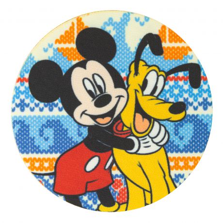 Mickey et Pluto 7,5cm - Thermo et autocollant