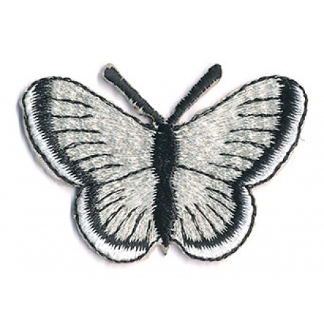 Thermocollant papillon beige et noir 3,5 x 5 cm