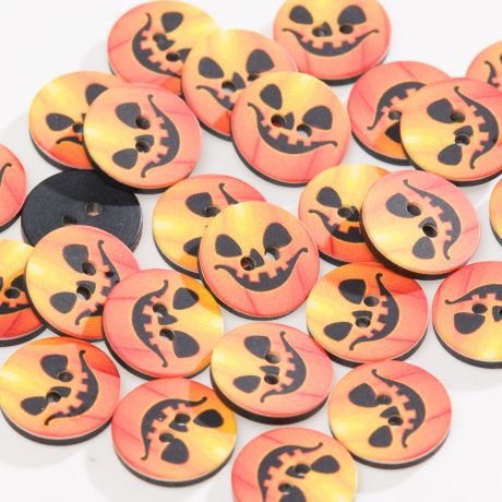 Bouton halloween citrouille